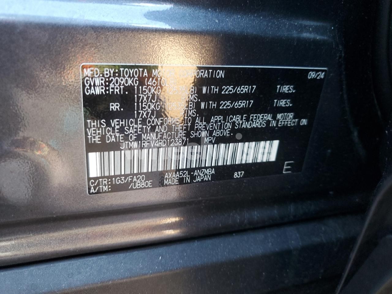 Photo 14 of 2024 TOYOTA RAV4 XLE (VIN JTMW1RFV4RD123871)