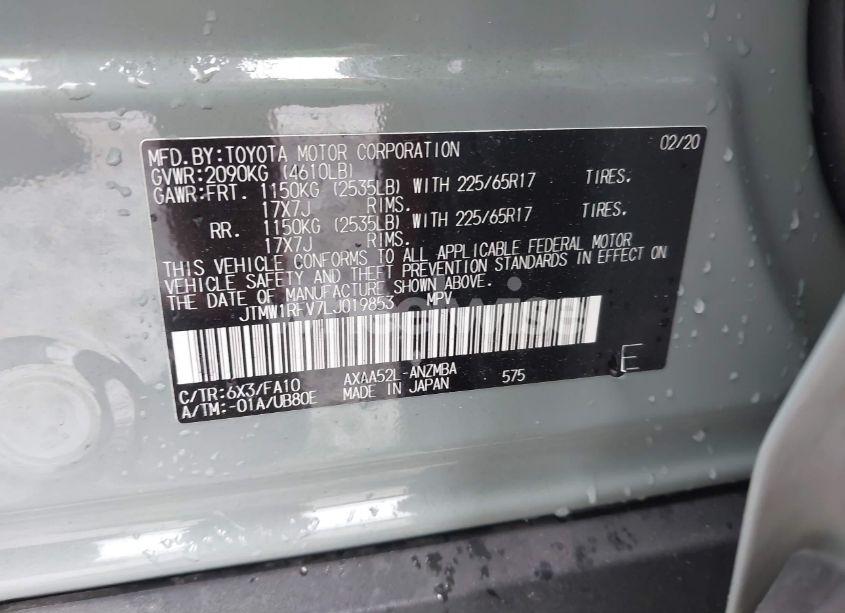 Photo 9 of 2020 Toyota Rav4 XLE (VIN JTMW1RFV7LJ019853)