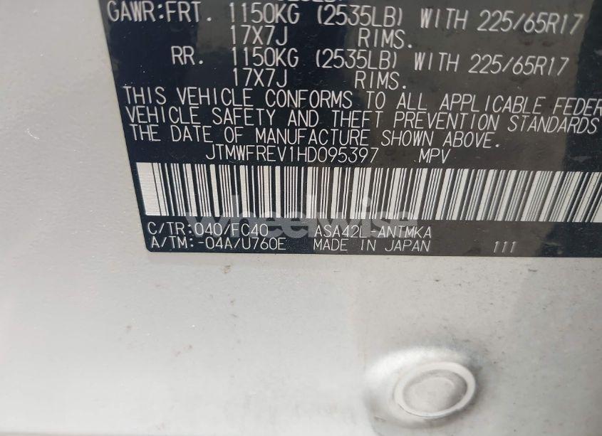 Photo 9 of 2017 Toyota Rav4 XLE (VIN JTMWFREV1HD095397)