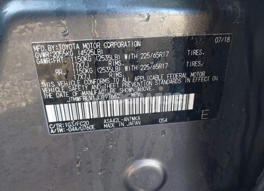 Photo 9 of 2018 Toyota Rav4 XLE (VIN JTMWFREV1JJ197662)