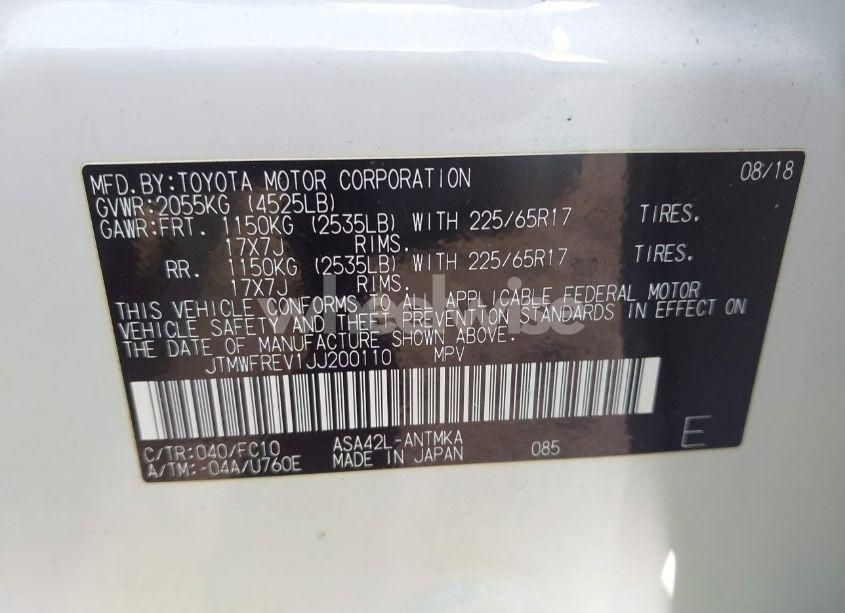 Photo 9 of 2018 Toyota Rav4 XLE (VIN JTMWFREV1JJ200110)