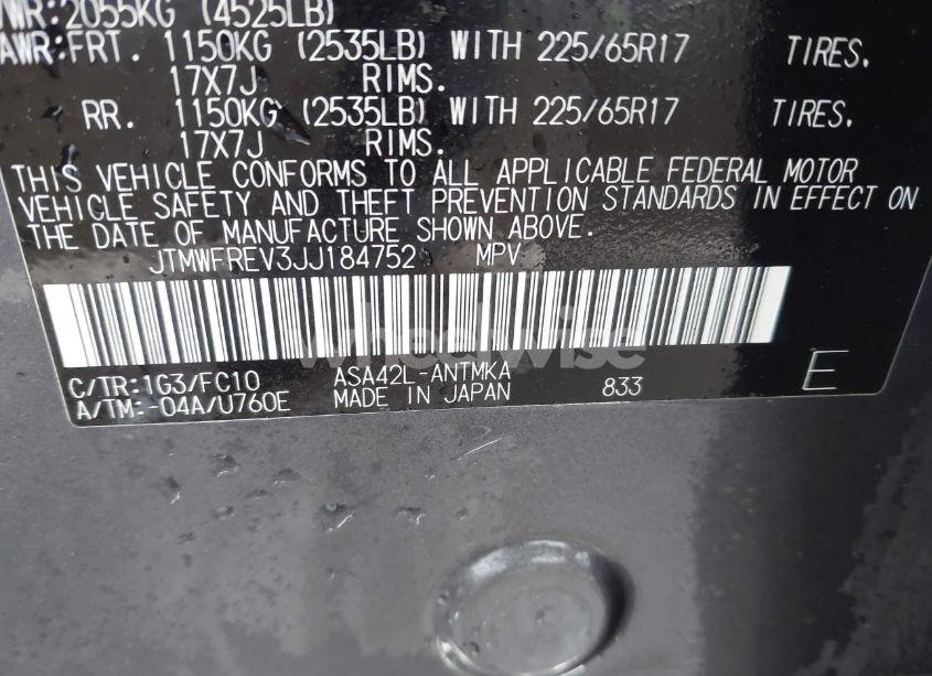 Photo 9 of 2018 Toyota Rav4 XLE (VIN JTMWFREV3JJ184752)