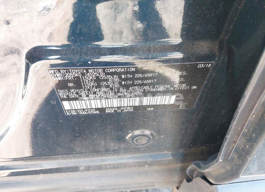 Photo 9 of 2018 Toyota Rav4 XLE (VIN JTMWFREV5JJ739619)