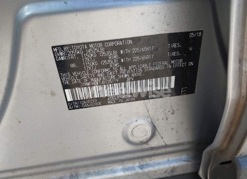 Photo 9 of 2018 Toyota Rav4 ADVENTURE/XLE (VIN JTMWFREV7JD125119)