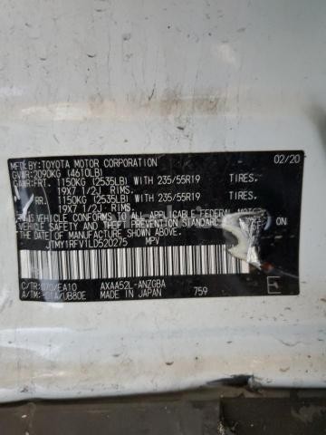 Photo 7 of 2020 TOYOTA RAV4 LIMITED (VIN JTMY1RFV1LD520275)