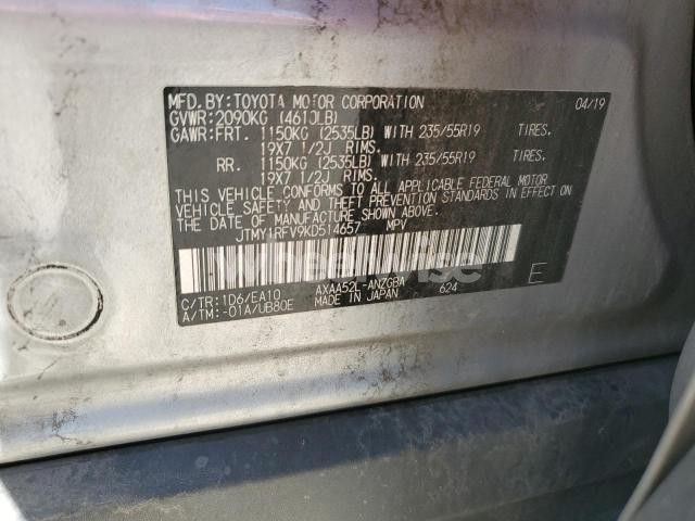 2019 TOYOTA RAV4 LIMITED (VIN JTMY1RFV9KD514657) main photo