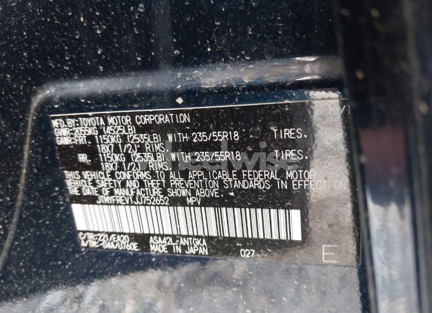 Photo 9 of 2018 Toyota Rav4 LIMITED (VIN JTMYFREV1JJ752652)