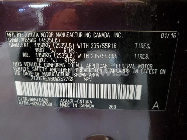 Photo 12 of 2016 TOYOTA RAV4 LIMITED (VIN JTMYFREVXFJ057299)