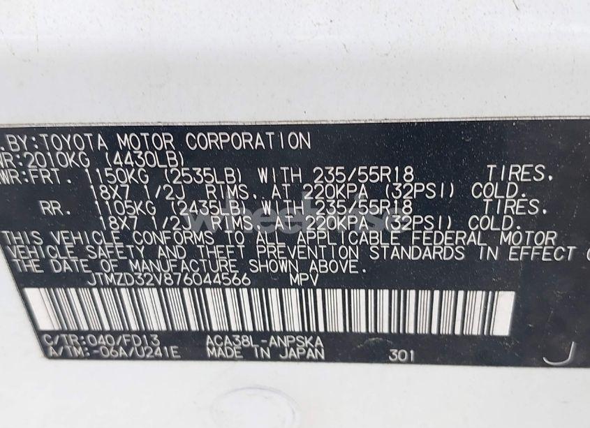 Photo 9 of 2007 Toyota Rav4 SPORT (VIN JTMZD32V876044566)