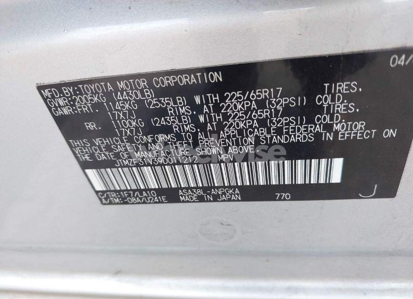 Photo 9 of 2009 Toyota Rav4 LIMITED (VIN JTMZF31V39D011212)