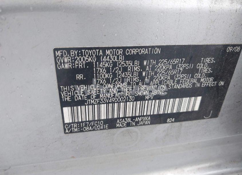 Photo 9 of 2009 Toyota Rav4 (VIN JTMZF33V49D002130)