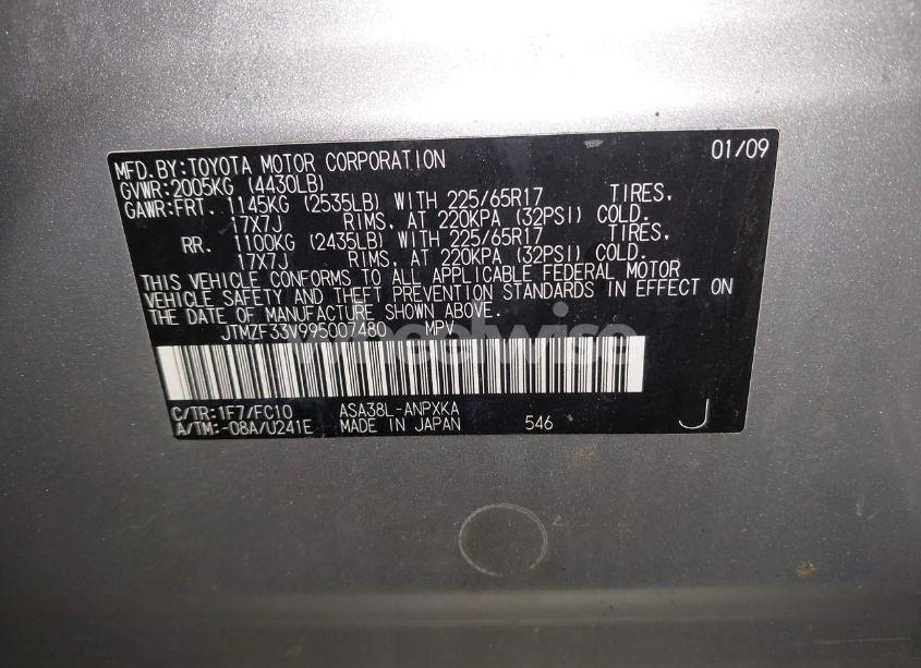 Photo 9 of 2009 Toyota Rav4 (VIN JTMZF33V995007480)