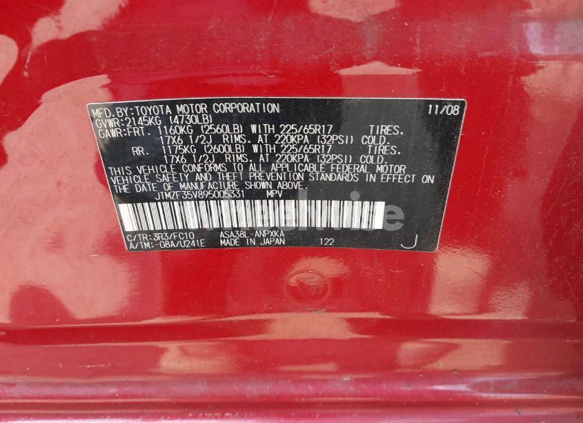 Photo 9 of 2009 Toyota Rav4 (VIN JTMZF35V895005331)