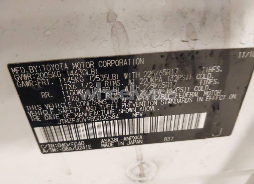 Photo 9 of 2011 Toyota Rav4 (VIN JTMZF4DV9B5036584)