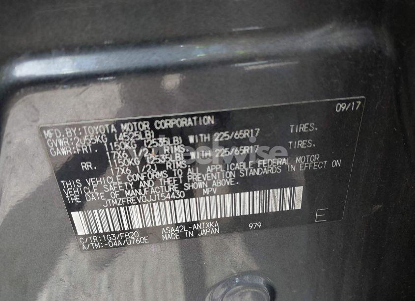 Photo 9 of 2018 Toyota Rav4 LE (VIN JTMZFREV0JJ154430)