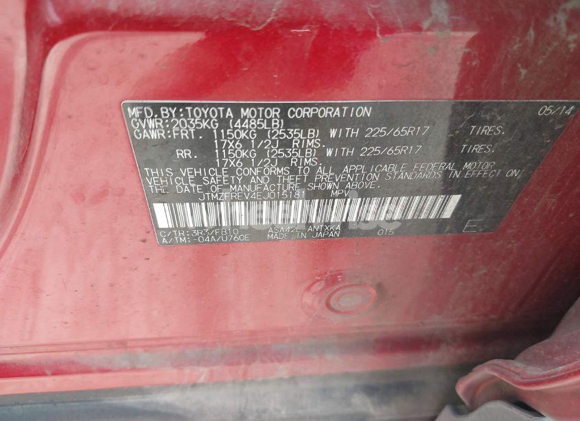 Photo 9 of 2014 Toyota Rav4 LE (VIN JTMZFREV4EJ015181)