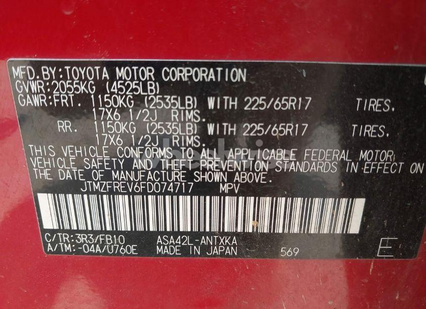 Photo 9 of 2015 Toyota Rav4 LE (VIN JTMZFREV6FD074717)