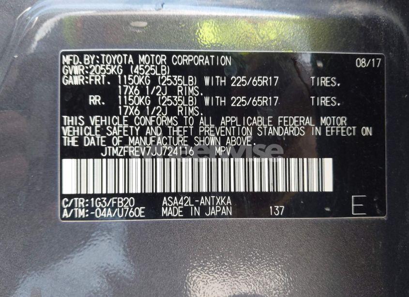 Photo 9 of 2018 Toyota Rav4 LE (VIN JTMZFREV7JJ724116)