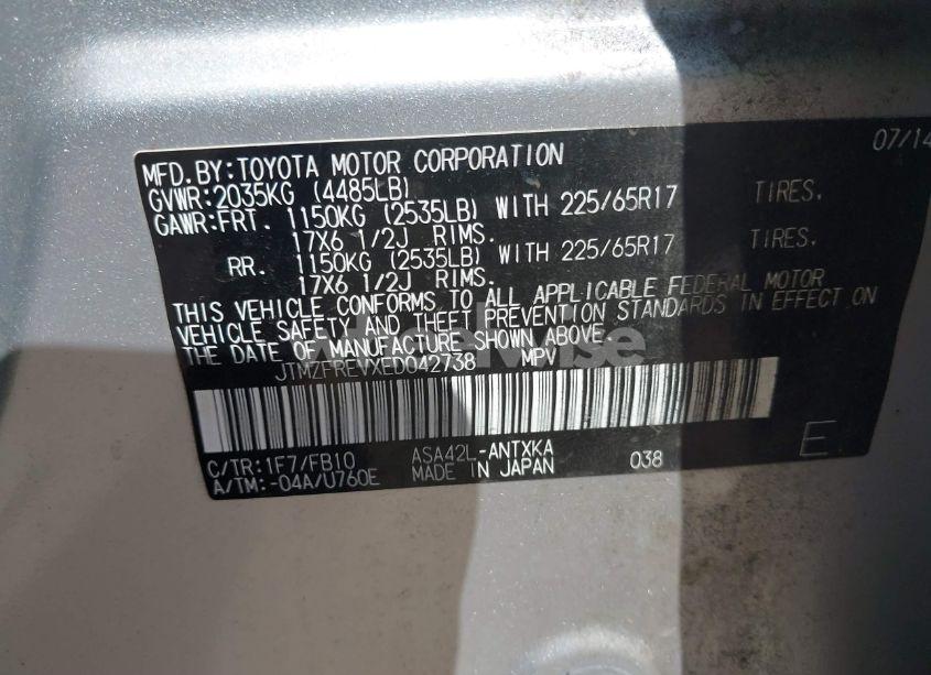 Photo 9 of 2014 Toyota Rav4 LE (VIN JTMZFREVXED042738)