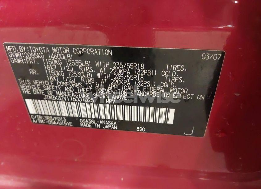 Photo 9 of 2007 Toyota Rav4 SPORT V6 (VIN JTMZK32V176007025)