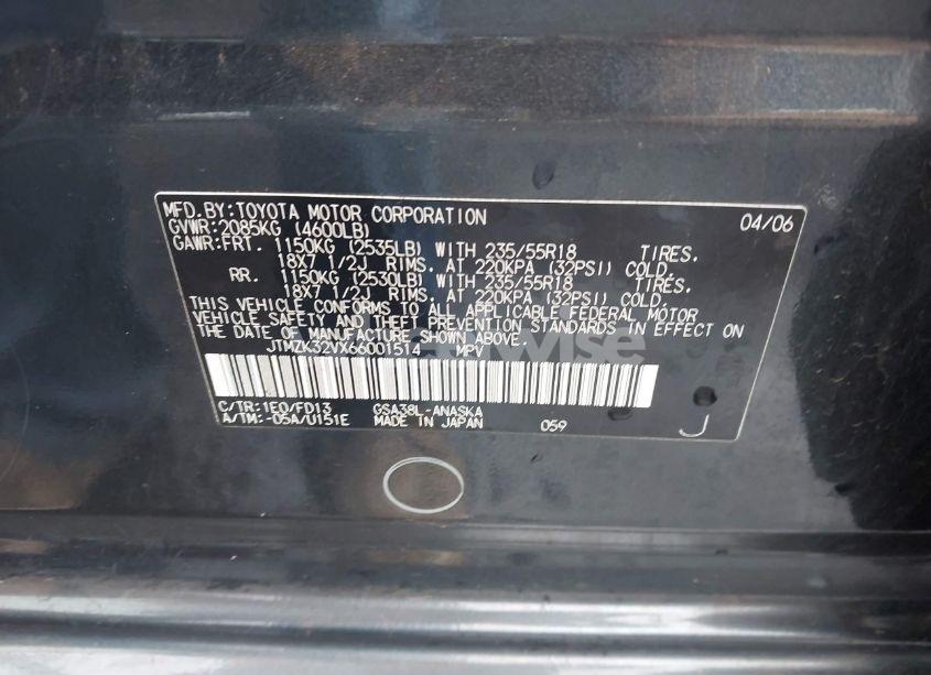 Photo 9 of 2006 Toyota Rav4 SPORT V6 (VIN JTMZK32VX66001514)