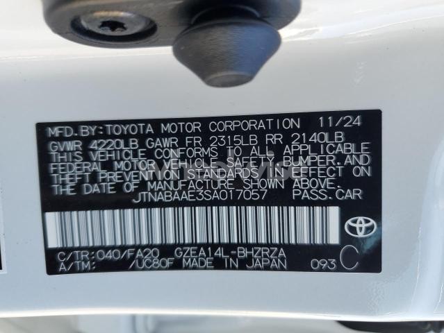 Photo 4 of 2025 TOYOTA GR COROLLA CORE (VIN JTNABAAE3SA017057)