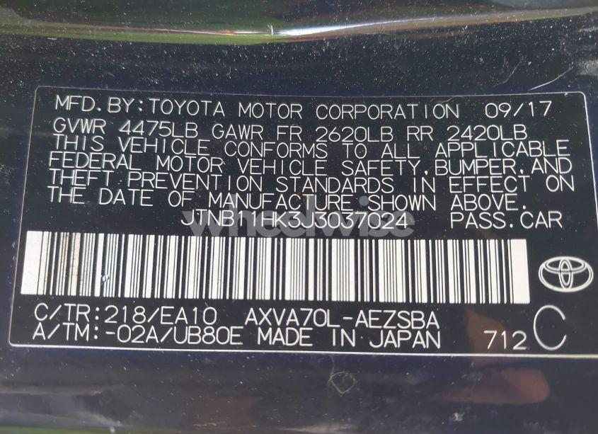 Photo 9 of 2018 Toyota Camry SE (VIN JTNB11HK3J3037024)