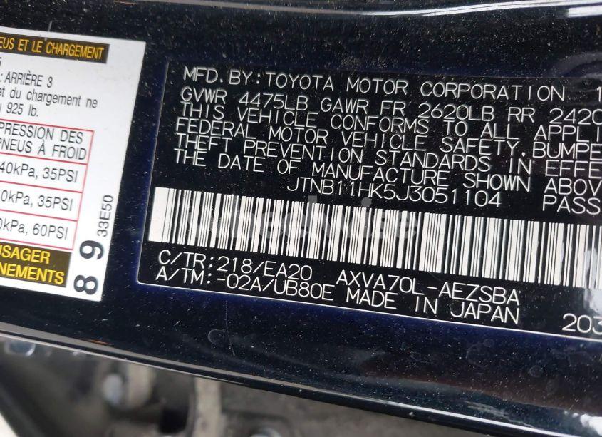 Photo 9 of 2018 Toyota Camry SE (VIN JTNB11HK5J3051104)