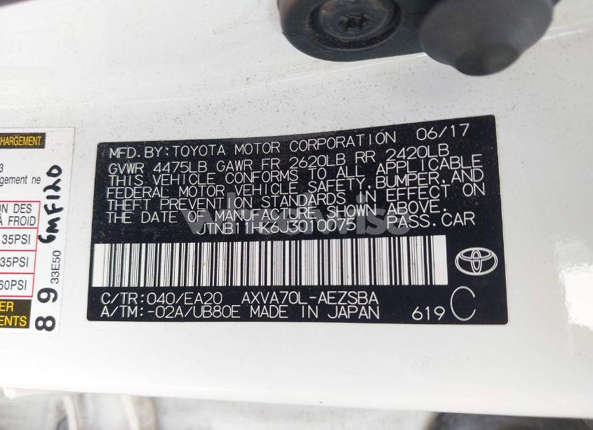 Photo 9 of 2018 Toyota Camry SE (VIN JTNB11HK6J3010075)