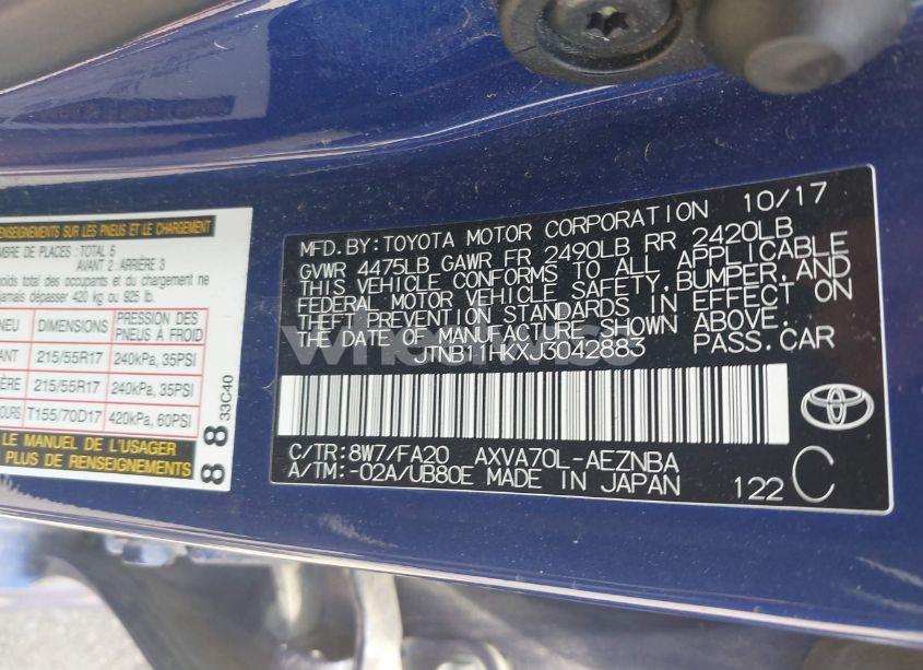 Photo 9 of 2018 Toyota Camry LE (VIN JTNB11HKXJ3042883)