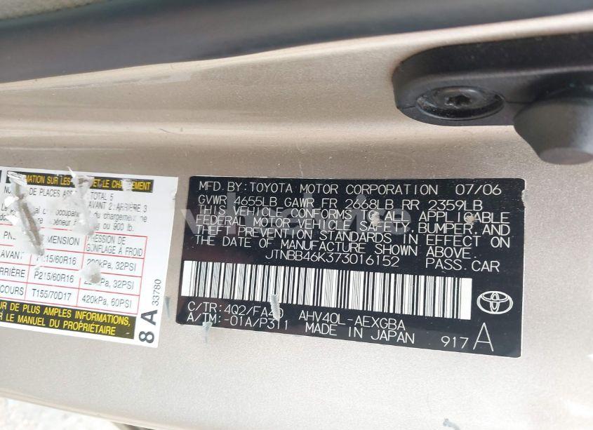 Photo 9 of 2007 Toyota Camry HYBRID (VIN JTNBB46K373016152)