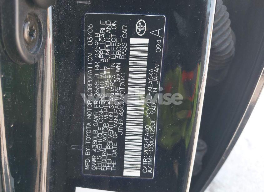 Photo 9 of 2007 Toyota Camry XLE (VIN JTNBE46K073017041)