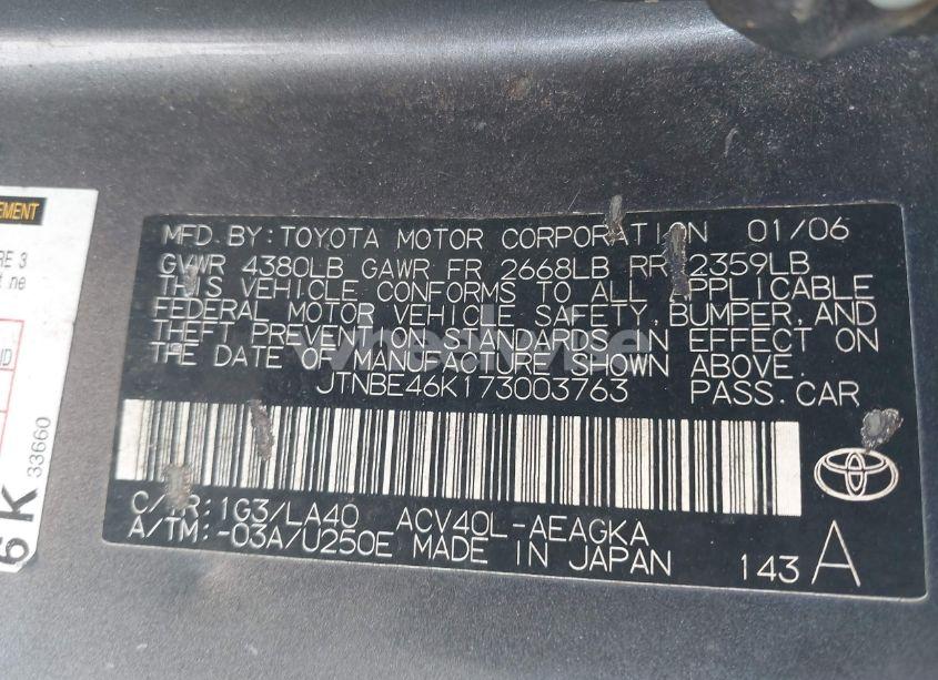 Photo 9 of 2007 Toyota Camry XLE (VIN JTNBE46K173003763)