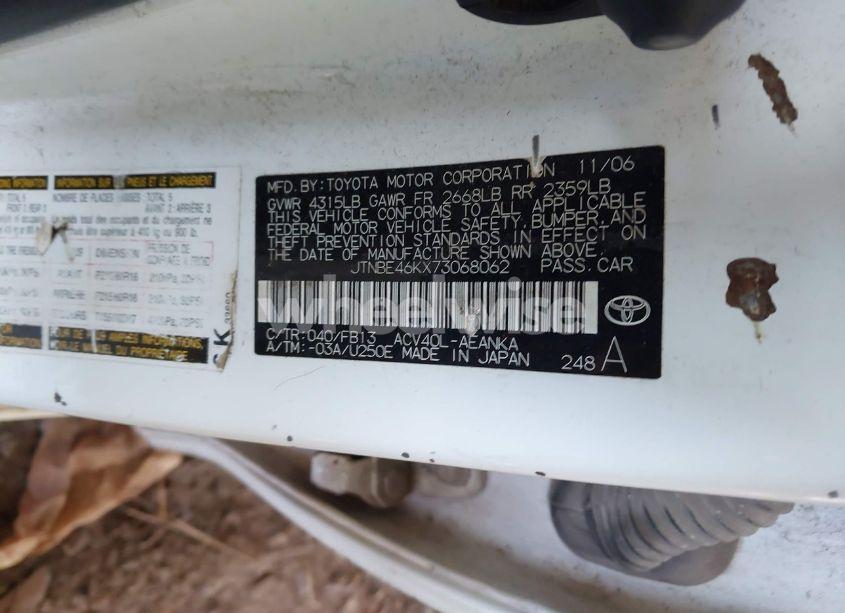 Photo 9 of 2007 Toyota Camry LE (VIN JTNBE46KX73068062)