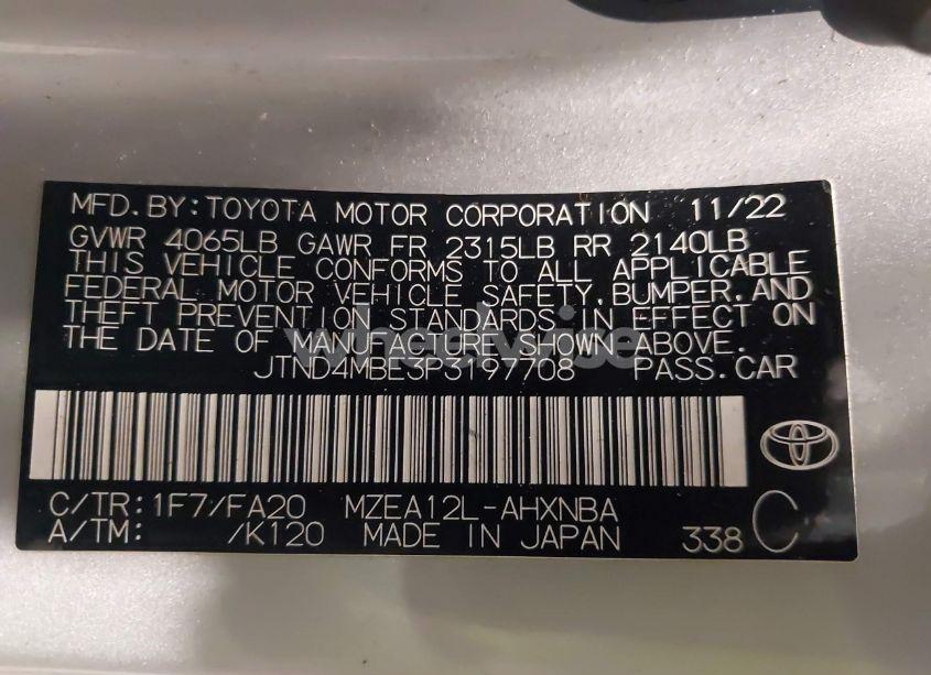 Photo 9 of 2023 Toyota Corolla SE (VIN JTND4MBE3P3197708)