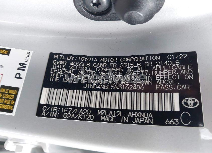 Photo 9 of 2022 Toyota Corolla SE NIGHTSHADE EDITION (VIN JTND4MBE5N3162486)