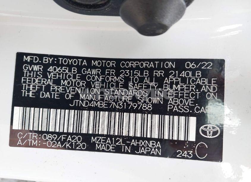 Photo 9 of 2022 Toyota Corolla SE (VIN JTND4MBE7N3179788)
