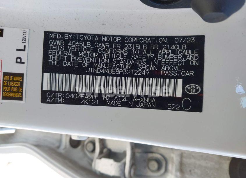 Photo 9 of 2023 Toyota Corolla SE (VIN JTND4MBE8P3212249)