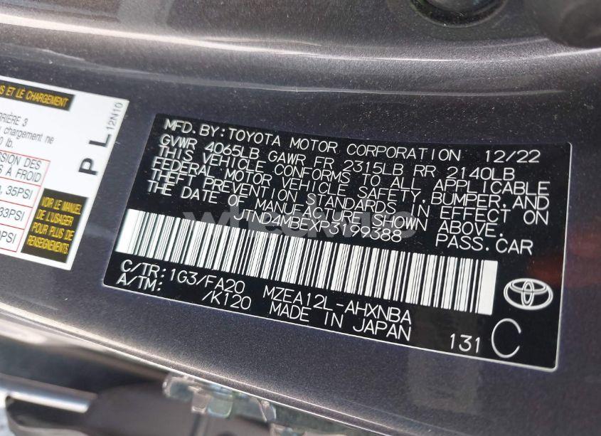 Photo 9 of 2023 Toyota Corolla SE (VIN JTND4MBEXP3199388)