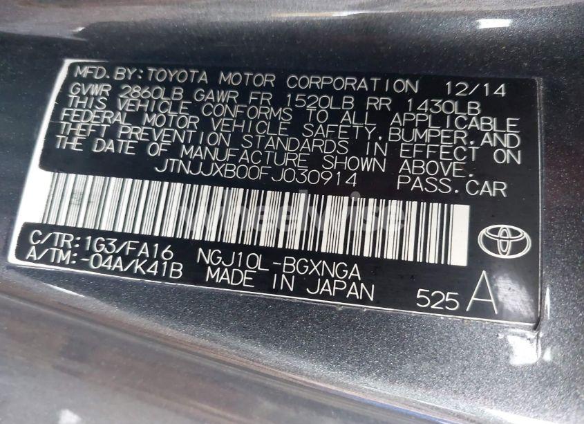 Photo 9 of 2015 Toyota Scion (VIN JTNJJXB00FJ030914)