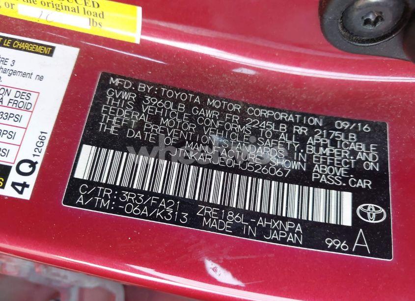 Photo 9 of 2017 Toyota Corolla IM (VIN JTNKARJE0HJ526067)