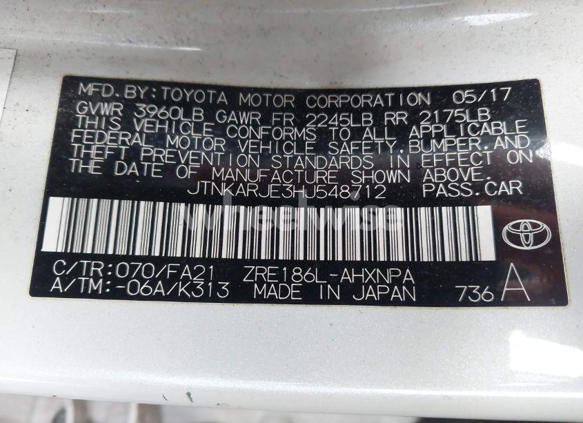 Photo 9 of 2017 Toyota Corolla IM (VIN JTNKARJE3HJ548712)