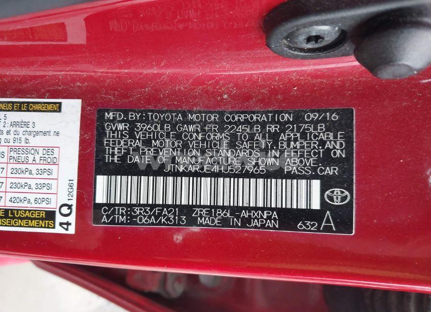 Photo 9 of 2017 Toyota Corolla IM (VIN JTNKARJE4HJ527965)