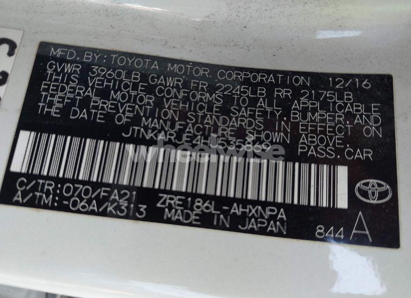 Photo 9 of 2017 Toyota Corolla IM (VIN JTNKARJE4HJ535869)