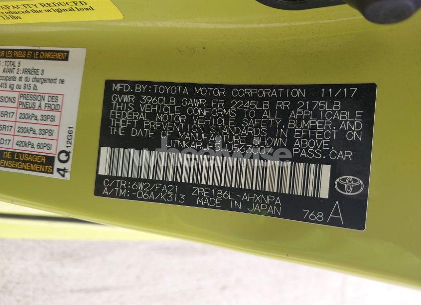 Photo 9 of 2018 Toyota Corolla IM (VIN JTNKARJE5JJ563007)