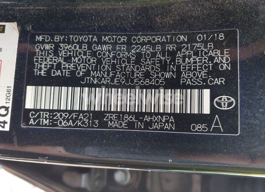 Photo 9 of 2018 Toyota Corolla IM (VIN JTNKARJE9JJ568405)