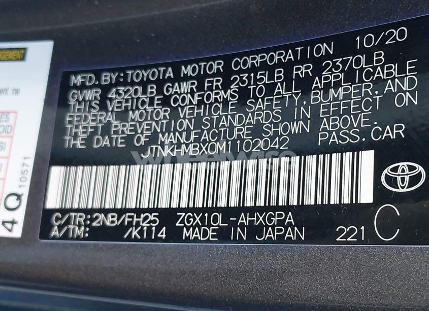 Photo 9 of 2021 Toyota C-hr NIGHTSHADE EDITION (VIN JTNKHMBX0M1102042)