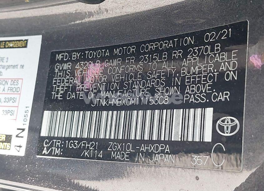 Photo 9 of 2021 Toyota C-hr LE (VIN JTNKHMBX0M1115308)