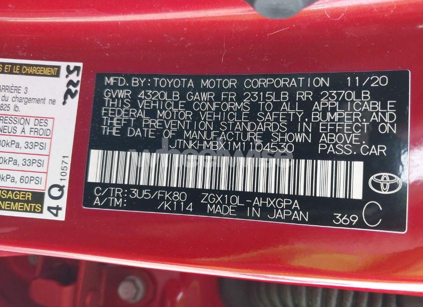 Photo 9 of 2021 Toyota C-hr XLE (VIN JTNKHMBX1M1104530)