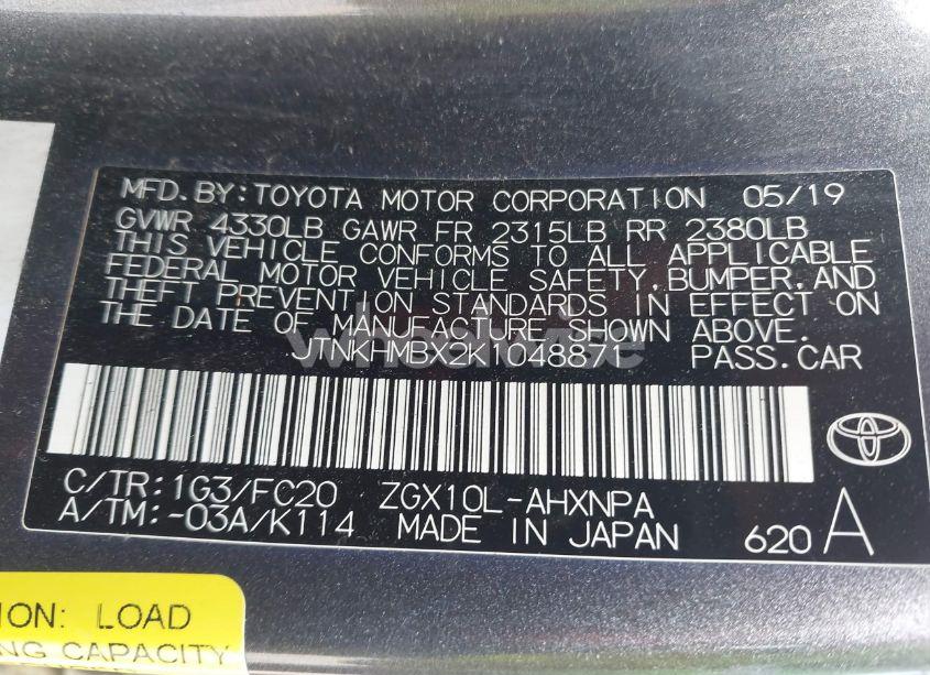 Photo 8 of 2019 Toyota C-hr LE (VIN JTNKHMBX2K1048871)